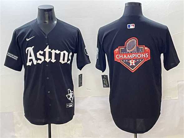 Mens Houston Astros Team Big Logo Black Gothic Houston Born Barrio Raised Limited Stitched Jerseys->houston astros->MLB Jersey